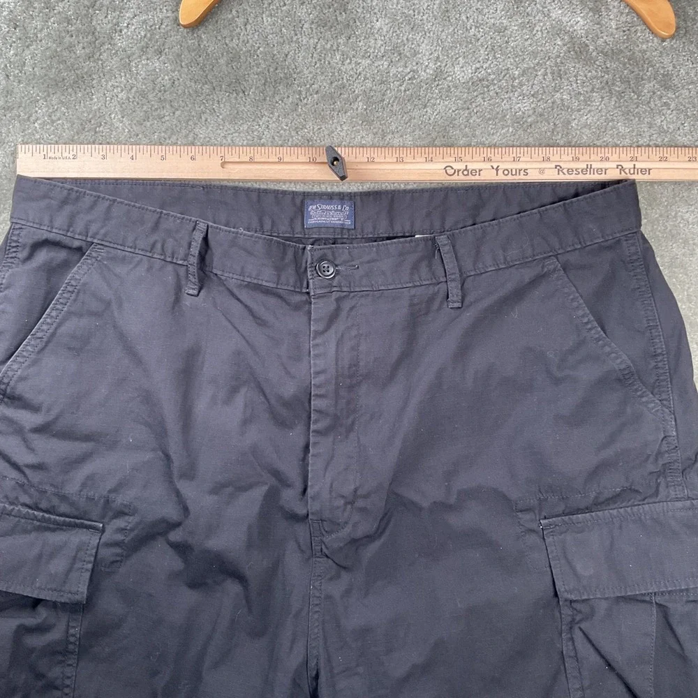 Levi's Cargo Shorts Mens 42 Black Excellent Cotton Utility‎ Multi-Pocket